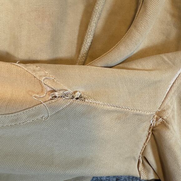 Quince Pants Womens Large Beige Khaki Cargo Joggers Tencel Stretch Flaw - Picture 12 of 13